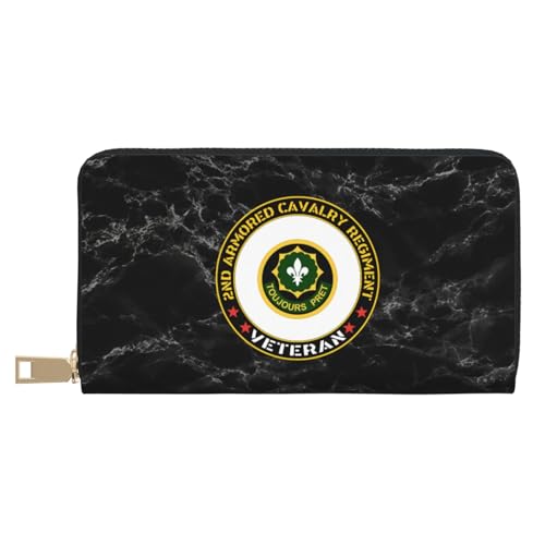 Tragbare Brieftasche Veteran des 2. Panzerkavallerieregiments Der Us-Armee Portmonee Vintage Handtaschen Niedliche Kartenetui Für Mutter, Mädchen, Frauen von Generic
