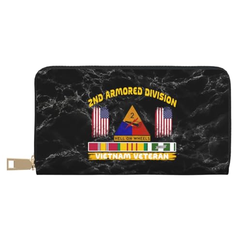 Tragbare Brieftasche Vietnam-Veteran Der 2. Panzerdivision Portmonee Niedliche Wallet Printmotiv Kartenetui Für Lehrer, Mädchen, Freund von Generic