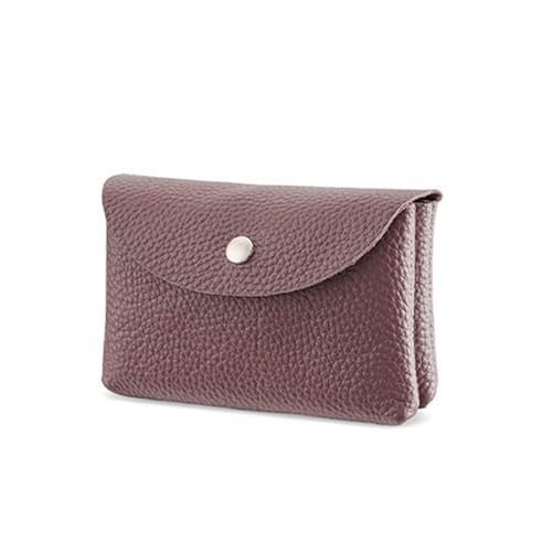 Tragbare Halter Leder Geldbörse für Männer Frauen Tasche Kleine Leder Geldbörse, Bean Pink, double layer von Generic