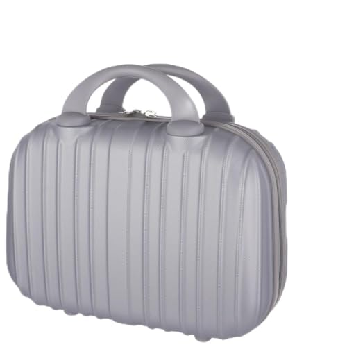 Tragbare Hartschalen-Kosmetiktasche, 33 cm (13 Zoll), Make-up-Organizer, ABS-Gepäck mit Gummiband, Silbergrau, Einheitsgröße von Generic