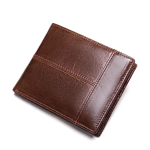 Tragbare Herren Geldbörse, Echtes Leder, Herren Retro Kartenhalter, Dünner Abschnitt, Business RFID Anti Diebstahl Geldbörse von Generic