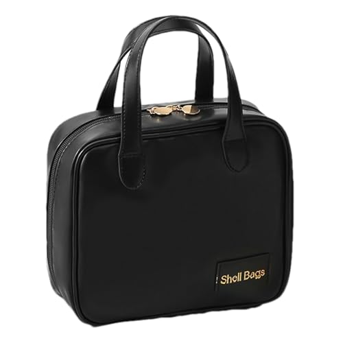 Tragbare Kosmetiktasche – Reise-Kulturbeutel, Kosmetiktasche, Damen-Reisetasche | Offener flacher Kulturbeutel mit Griff, Reise-Make-up-Etui mit großem Fassungsvermögen, wasserdichte tragbare Tasche f von Generic