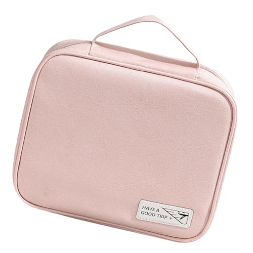 Tragbare Kosmetiktasche | Tragbare Kosmetik mit Griff – Reise-Organizer mit großem Fassungsvermögen für Frauen und Männer, Rosa, Consulte la descripción, Siehe Beschreibung von Generic