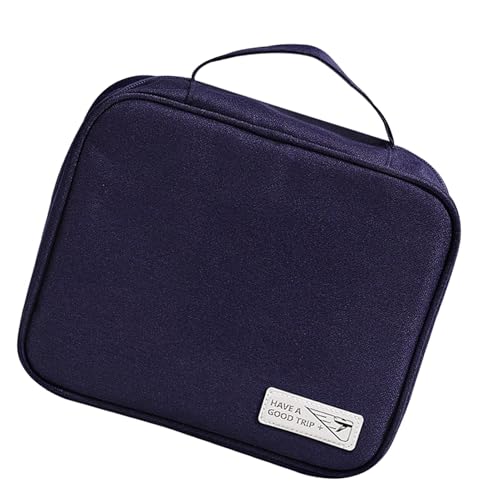 Tragbare Kosmetiktasche | Tragbare Kosmetik mit Griff – Reise-Organizer mit großem Fassungsvermögen für Frauen und Männer, marineblau, Consulte la descripción, Siehe Beschreibung von Generic