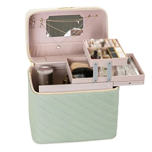 Tragbare Make-up-Tasche Kulturbeutel Kosmetik-Aufbewahrungsbox - Reisekoffer für Make-up mit tragbarem Griff - Wasserdichter & geräumiger Make-up-Organizer, D, As showns von Generic