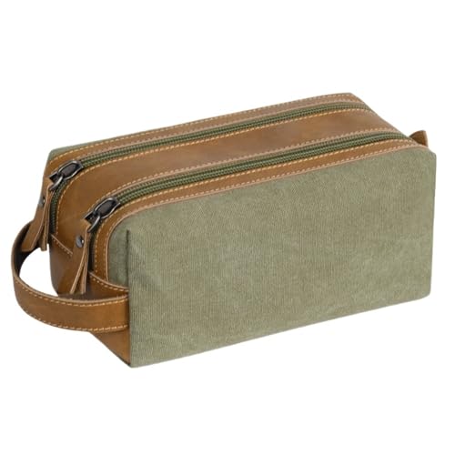 Tragbare quadratische Kulturtasche aus Segeltuch for Herren, Reise-Aufbewahrungstasche, große Kapazität, Make-up-Tasche(Green) von Generic