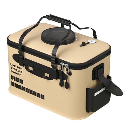 Tragbarer Angeleimer – Ködereimer für lebende Fische | Fish Live Container Box Protection Bucket Faltbare Angeltasche für Kinder und Erwachsene schützt Ihren Fang von Generic