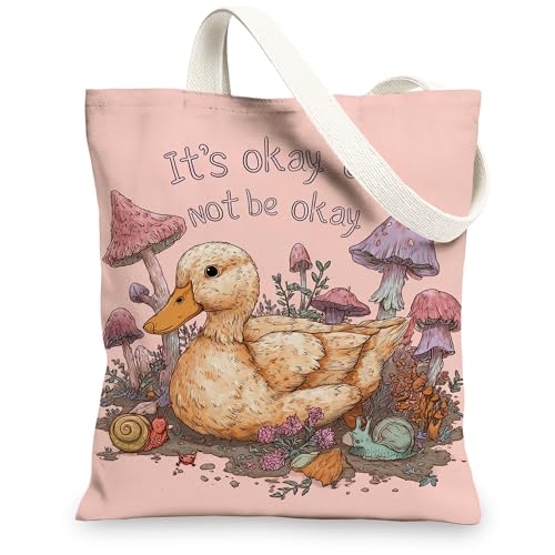 Tragetasche aus Segeltuch mit niedlichem Tiermuster, wiederverwendbar, Pastellfarben, leicht, waschbar, Schultergurt, Leinentaschen, Pfirsich, 13x15 Inch von Generic