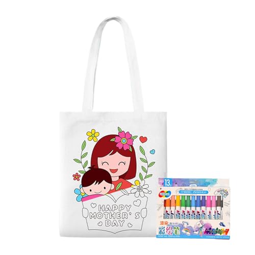 Tragetasche für Frauen, Canvas-Tragetasche, einfache wiederverwendbare Taschen, leichtes Graffiti-Zubehör, tragbares Kunsthandwerk für Erwachsene, Jugendliche, Stil 7, Se référer au descriptif von Generic