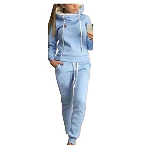 Trainingsanzug Damen, Damen Jogginganzug Hausanzug Zweiteiler Fleece Freizeitanzug Hoodie mit Kapuze Warm Sportanzug Damen 2 Teilig Kapuzenpullover und Hose für Herbst Winter Tracksuit von Generic