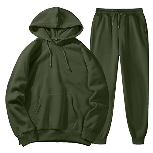 Trainingsanzug Herren, Jogginganzug Herren Sportanzug Freizeitanzug Fitnessanzug Männer Jogging Anzug Baumwolle Oversize Einfarbig Sport Fitness Gym Hoodie Pullover + Lang Hose Tracksuit Set von Generic