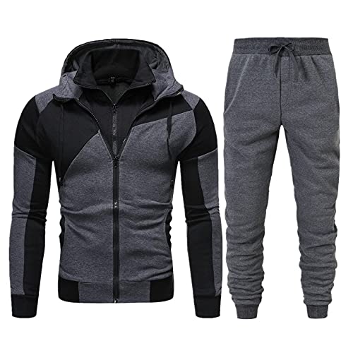 Trainingsanzug Herren, Jogginganzug Herren Sportanzug Freizeitanzug Fitnessanzug Männer Jogging Anzug Baumwolle Oversize Graphic Zip Hoodie Sweatjacke und Lang Hose Sport Tracksuit von Generic