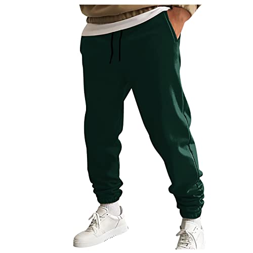 Trainingshose Herren 2023 Jogginghose Slim Outdoor Hosen Freizeithose Hose mit Taschen Fitness Lang Sporthosen Männer Laufhose Sweatpants Cargohose Jogginghose Herren Baumwolle Cordhose Herren Grün L von Generic