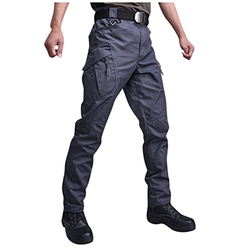 Trainingshose Herren Baggy Lang Wanderhose Zip Off Trekkinghose Stoffhose Hose Outdoor Tactical Taktische Sportkleidung Freizeithose Cordhose Herrenhosen Hosen D-Grau 3XL 5121 von Generic