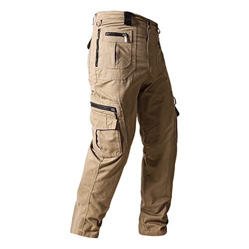 Trainingshose Herren Wanderhose Baggy Chino Trainingshose Trekkinghose Slim Fit Hosen Regenhose Outdoorhose Sport Anzug Sweatpants MTB Army Hose K-Gelb 5XL 512 von Generic