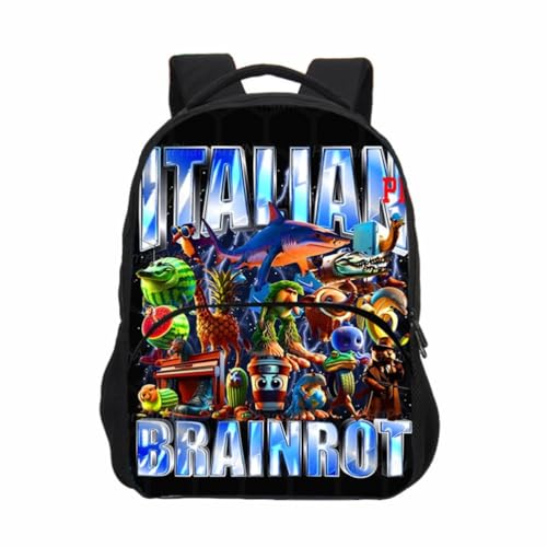 Tralalerotralala Kinderrucksack, Italienisch Brainrot AI Tier Fronttasche Schultasche für Jungen und Mädchen,Style 11 Tralalerotralala Kinderrucksack, Italienisch Brainrot AI Tier Fronttasche Schultasche für Jungen und Mädchen,Style 11 von Generic