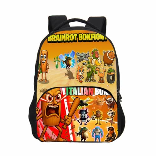 Tralalerotralala Kinderrucksack, Italienisch Brainrot AI Tier Fronttasche Schultasche für Jungen und Mädchen,Style 13 von Generic