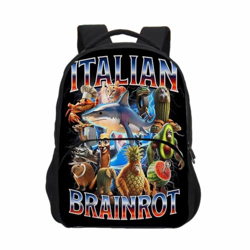 Tralalerotralala Kinderrucksack, Italienisch Brainrot AI Tier Fronttasche Schultasche für Jungen und Mädchen,Style 2 Tralalerotralala Kinderrucksack, Italienisch Brainrot AI Tier Fronttasche Schultasche für Jungen und Mädchen,Style 2 von Generic