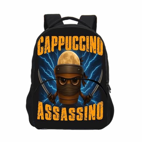 Tralalerotralala Kinderrucksack, Italienisch Brainrot AI Tier Fronttasche Schultasche für Jungen und Mädchen,Style 9 von Generic