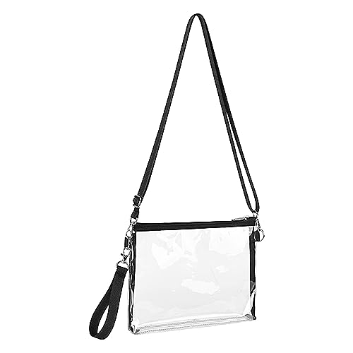 Transparente Handtasche mit Schulterriemen, transparent, Umhängetasche mit Reißverschluss, transparente Hüfttasche für Konzerte und Sport von Generic