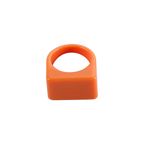 Transparente Harz minimalistische Acryl Geometrie Ringe, transparente geometrische klobige Daumenringe, Männer Frauen Fingerring (orange) von Generic