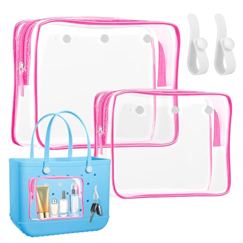 Transparente Innentasche, Tragetasche mit 2 Einsteckhaken für B-o-g-g Bag, Trennwand für Reisen, Kosmetik, Make-up, Organizer, 2 Stück, Pink, Modern von Generic