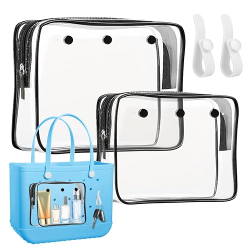 Transparente Innentasche, Tragetasche mit 2 Einsteckhaken für B-o-g-g Bag, Trennwand für Reisen, Kosmetik, Make-up, Organizer, 2 Stück, Schwarz, Modern von Generic