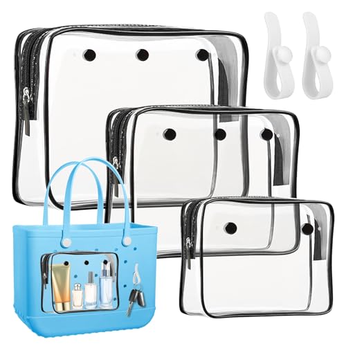 Transparente Innentasche, Tragetasche mit 2 Einsteckhaken für B-o-g-g Bag, Trennwand für Reisen, Kosmetik, Make-up, Organizer, 2 Stück, Schwarz, Modern von Generic