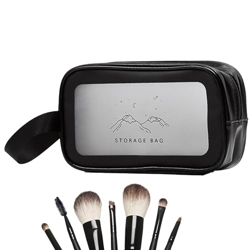 Transparente Kosmetiktasche, transparenter Kulturbeutel für Reisen, transparente wasserdichte Kosmetiktasche mit bedrucktem Reißverschluss, große Kapazität, Kosmetik-Organizer für , Zuhause, von Generic