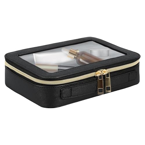Transparente Kosmetiktasche – multifunktionale Kosmetiktasche | Transparente Kosmetiktasche, wasserdichte Reise-Make-up-Tasche mit Reißverschluss für Frauen, Innen, Schwarz , Se référer au descriptif von Generic