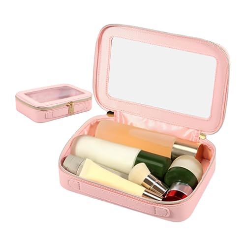 Transparente Make-up-Tasche – leichte Make-up-Tasche, multifunktionale transparente Make-up-Tasche | Klare Make-up-Tasche, wasserdichte Reise-Make-up-Kosmetiktasche mit Reißverschluss für Frauen von Generic