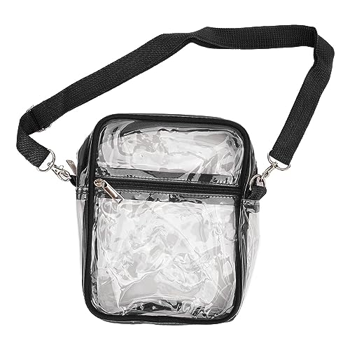 Transparente Messenger-Tasche, Verstellbare wasserdichte PVC-Stadion-Transparente Messenger-Tasche für Mädchen (Black) von Generic