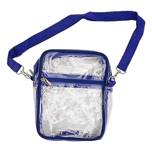 Transparente Messenger-Tasche, Verstellbare wasserdichte PVC-Stadion-Transparente Messenger-Tasche für Mädchen (Blue) von Shanrya