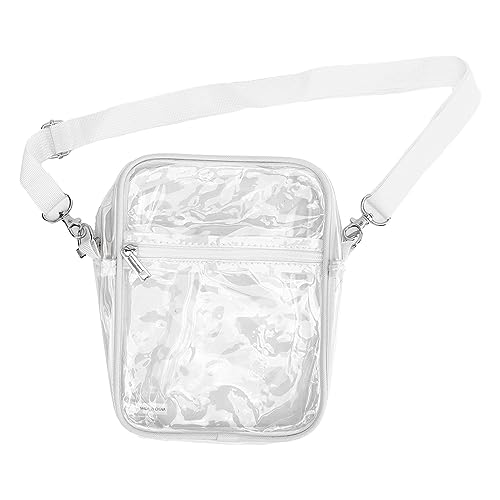 Transparente Messenger-Tasche, Verstellbare wasserdichte PVC-Stadion-Transparente Messenger-Tasche für Mädchen (White) von Shanrya