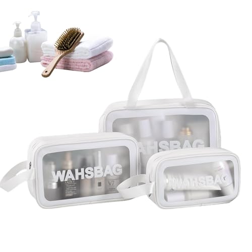 Transparente Reise-Make-up-Tasche, transparenter Reise-Toilettenartikel-Organizer – Reise-Make-up-Organizer-Tasche mit Griff für Mädchen, alle Altersgruppen, Männer, Weiß, Refer to description, Uni von Generic