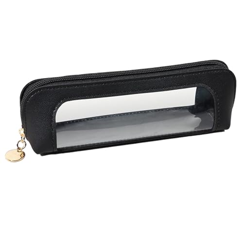 Transparentes Stiftetui – Reisekosmetik | Kosmetiktasche mit Reißverschluss, transparente Stifttasche, Make-up-Taschen mit großem Fassungsvermögen, Schwarz, Consulte la descripción, Siehe Beschreibung von Generic