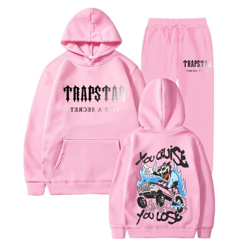 Trapstar Jogginganzug Hoodies für Männer Trapstar Trainingsanzug Sets Herren Freizeit Jogginganzug 2-teilig Kapuzenjacke mit Kapuze Und Taschen Sporthose Kapuzenpullover Hausanzug Damen Winter von Generic