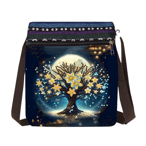 Tree of Life Diamant Malerei Einkaufstasche Diamant Malerei Crossbody Tasche Strauchsteine ​​Satchel Bag 5d Edelstein Punkte Art Messenger -Tasche für Erwachsene Anfänger von Generic