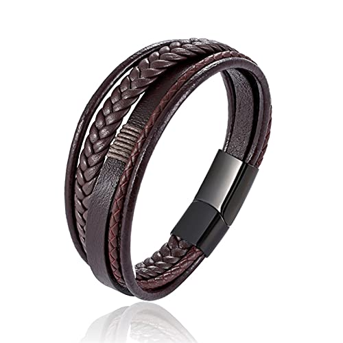 Trendy Armband Herren Mode Geflochtene Handgemachte Leder Material Armbänder für Männer von Generic