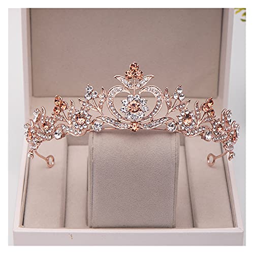 Trendy Kristall Strass Krone Blume Diadem Tiara Hochzeit Haar Zubehör Braut Haar Schmuck Braut Haar Ornamente Party Geschenk von Generic