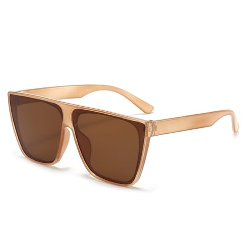 Trendy Männer Und Frauen Quadratische Sonnenbrille Mit Großem Rahmen Outdoor UV400 Autofahren Urlaub Pendeln Einkaufen Fotografieren Sonnenbrille(Orange) von Generic