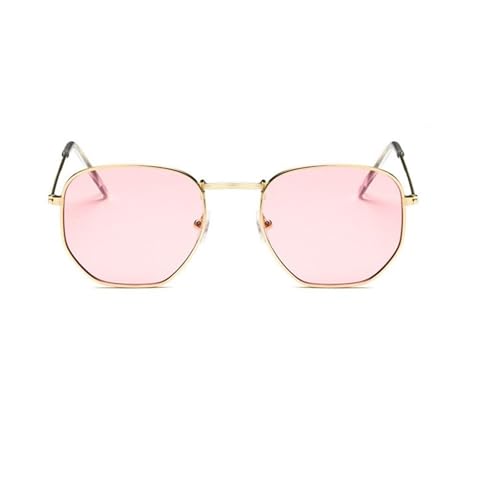Trendy Metall Oversized Frames Damen Shopping Sonnenbrille Herren Outdoor Polarisierte Autofahren Sport Sonnenbrille(Pink) von Generic