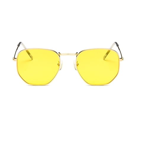 Trendy Metall Oversized Frames Damen Shopping Sonnenbrille Herren Outdoor Polarisierte Autofahren Sport Sonnenbrille(Yellow) von Generic