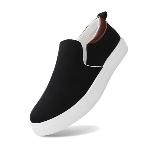 Trendy Schuhe Damen Bequem, Casual Schuhe für Damen Slip-on, Klassisch Atmungsaktive Große Größen Freizeitschuhe für Büroalltag Belüftet rutschfest Abriebfest Ohne Schnürsenkel von Generic