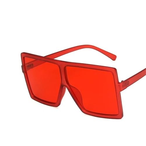 Trendy Square Oversized Frames Damen Urlaub Sonnenbrille Herren Outdoor Polarisierte Autofahren Sport Party Foto Sonnenbrille(Red) von Generic