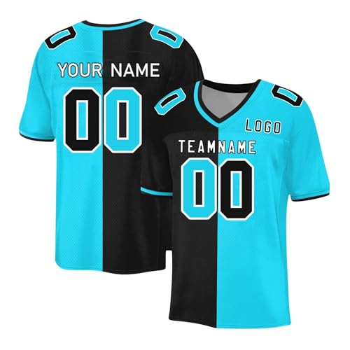 Trikot Kinder Personalisiert American Football Kostüm Custom Custom Short Sleeves Personalisiertes Baseball Trikots Trikot Selbst Gestalten Fußball Erwachsene Football Clothes von Generic