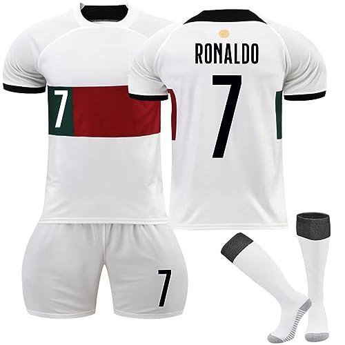 Trikot Sets Kinder, No.7Hause/Auswärts Fußballtrikot für Kinder,Herren Jungen Fussball Jersey Football Trikots, Sportshirt Junge Football Training Tshirts Shorts und Socken Anzug von Generic