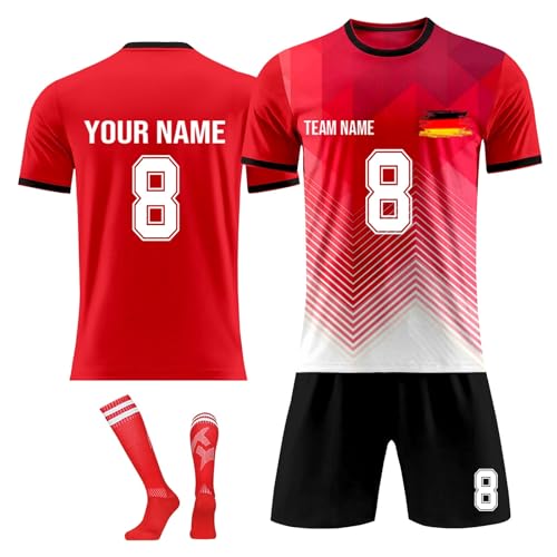 Trikot mit Eigenem Namen & Nummer & Logo,Personalisierte Trikot Kinder, Fußball Trikots Shorts Set für Kinder/Erwachsene, Fussball Jersey Trainingsanzug für Junge Herren Trikot mit Eigenem Namen & Nummer & Logo,Personalisierte Trikot Kinder, Fußball Trikots Shorts Set für Kinder/Erwachsene, Fussball Jersey Trainingsanzug für Junge Herren von Generic