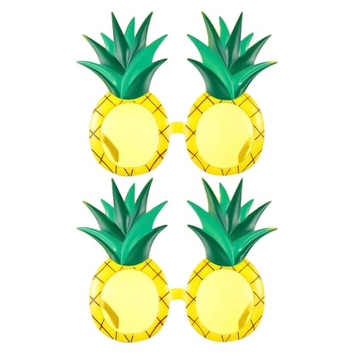 Tropenpool -Sonnenbrille - Hawaiianer Ananas Brillen | Stilvolle Sommerkostümtöne, BBQ Party Sonnenbrille Sommer Beach Thema, lebendige Party bevorzugt Brille, dekorative Requisiten für Strandfeiertag von Generic