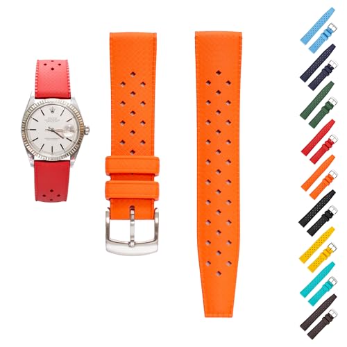 Tropisches Gummiband für Breitling-Uhren, Ersatzarmband für Seiko-Uhren, verschiedene Farben (20 mm, Orange) von Generic